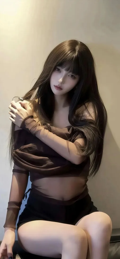 长发美女手机壁纸|黑棕穿搭背景图片 - 坐姿氛围感「哲风壁纸」 长发美女手机壁纸|黑棕穿搭背景图片 - 坐姿氛围感「哲风壁纸」
