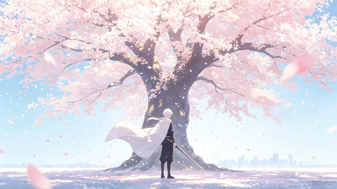 4k樱花剑士壁纸|晴空落樱背景图片 - 二次元「哲风壁纸」 4k樱花剑士壁纸|晴空落樱背景图片 - 二次元「哲风壁纸」