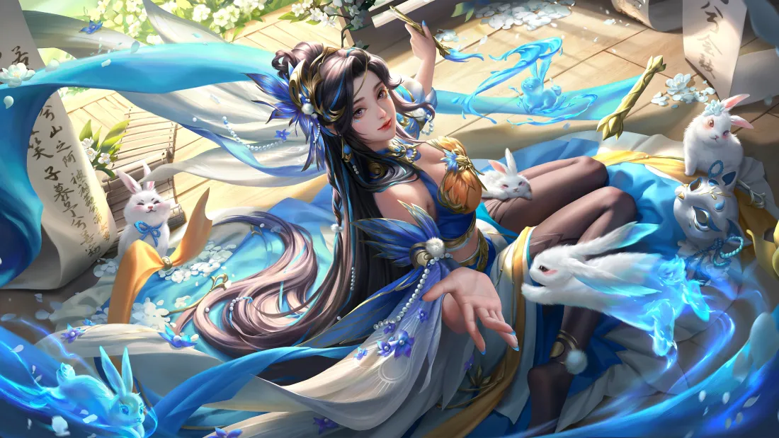 4k三国杀李婉壁纸|春光烂漫背景图片 - 蓝裙白兔古风「哲风壁纸」 4k三国杀李婉壁纸|春光烂漫背景图片 - 蓝裙白兔古风「哲风壁纸」