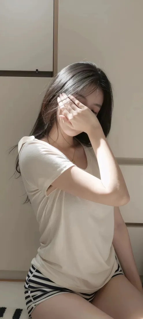 居家美女手机壁纸|室内休闲背景图片 - 白T恤短裤好身材「哲风壁纸」 居家美女手机壁纸|室内休闲背景图片 - 白T恤短裤好身材「哲风壁纸」