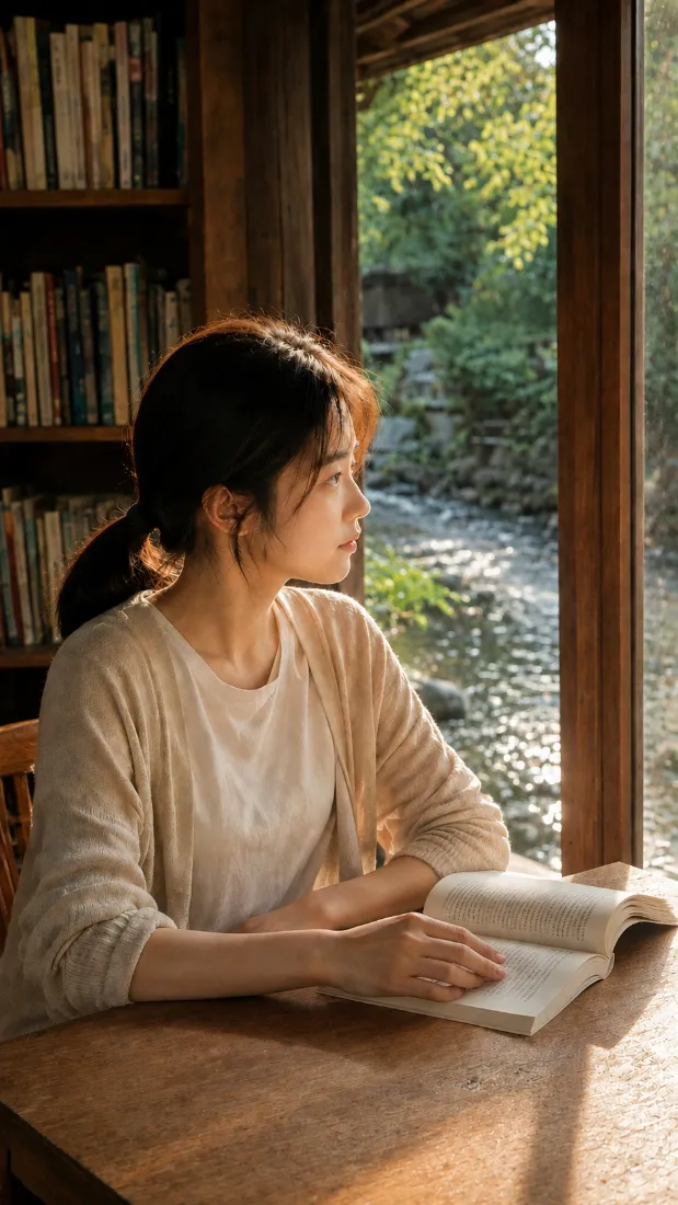 阅读少女手机壁纸｜窗边光影背景图片 - 治愈森系居家氛围「哲风壁纸」