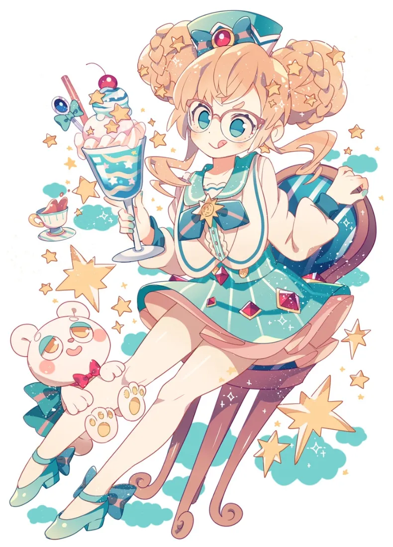 双马尾少女手机壁纸｜水手服背景图片 - 冰淇淋苏打小熊「哲风壁纸」