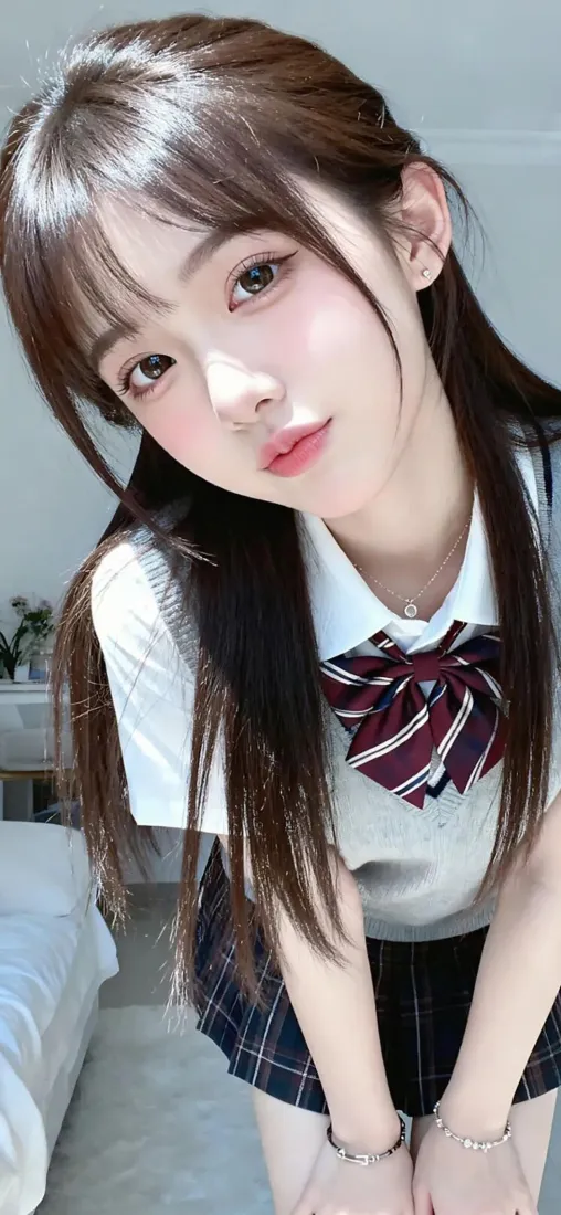 JK制服少女手机壁纸｜居家自拍背景图片 - 甜妹学院风「哲风壁纸」