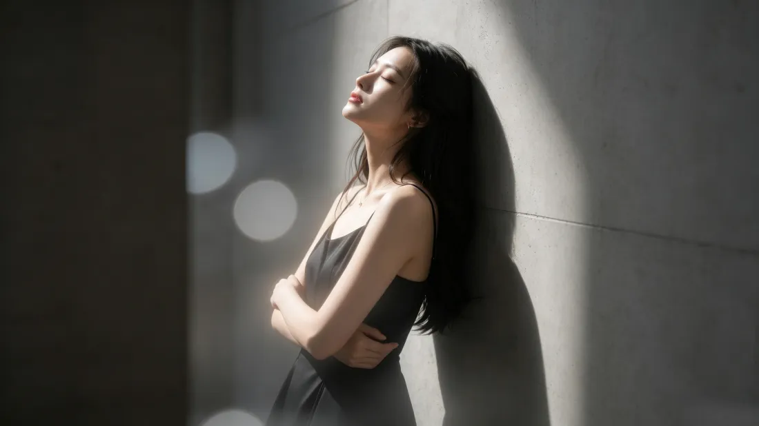 3k长发气质美女壁纸|靠墙光影背景图片 - 氛围感「哲风壁纸」 3k长发气质美女壁纸|靠墙光影背景图片 - 氛围感「哲风壁纸」