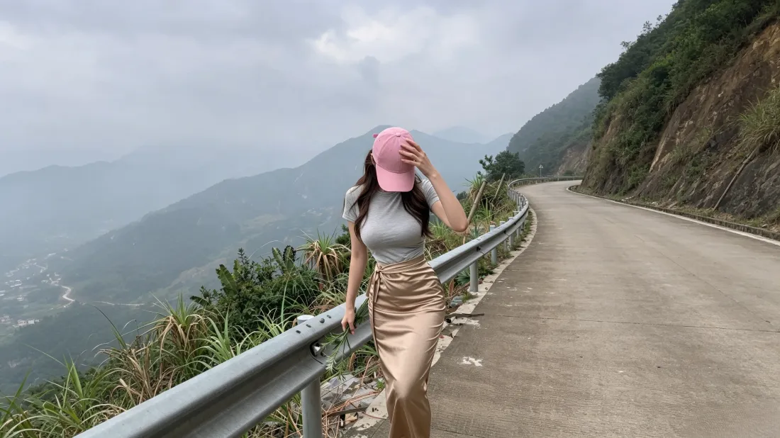3k女生户外山景壁纸|盘山公路背景图片 - 粉帽穿搭随拍「哲风壁纸」 3k女生户外山景壁纸|盘山公路背景图片 - 粉帽穿搭随拍「哲风壁纸」