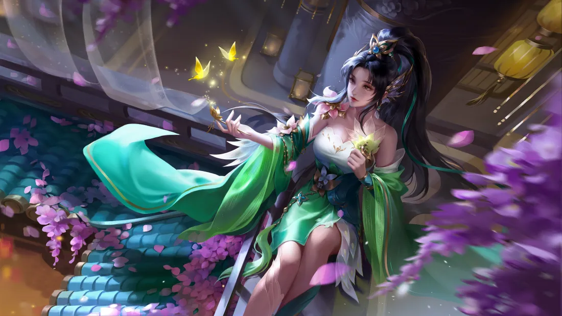 4k三国杀张嫙壁纸|古风绿衣背景图片 - 蝶舞花飞「哲风壁纸」 4k三国杀张嫙壁纸|古风绿衣背景图片 - 蝶舞花飞「哲风壁纸」
