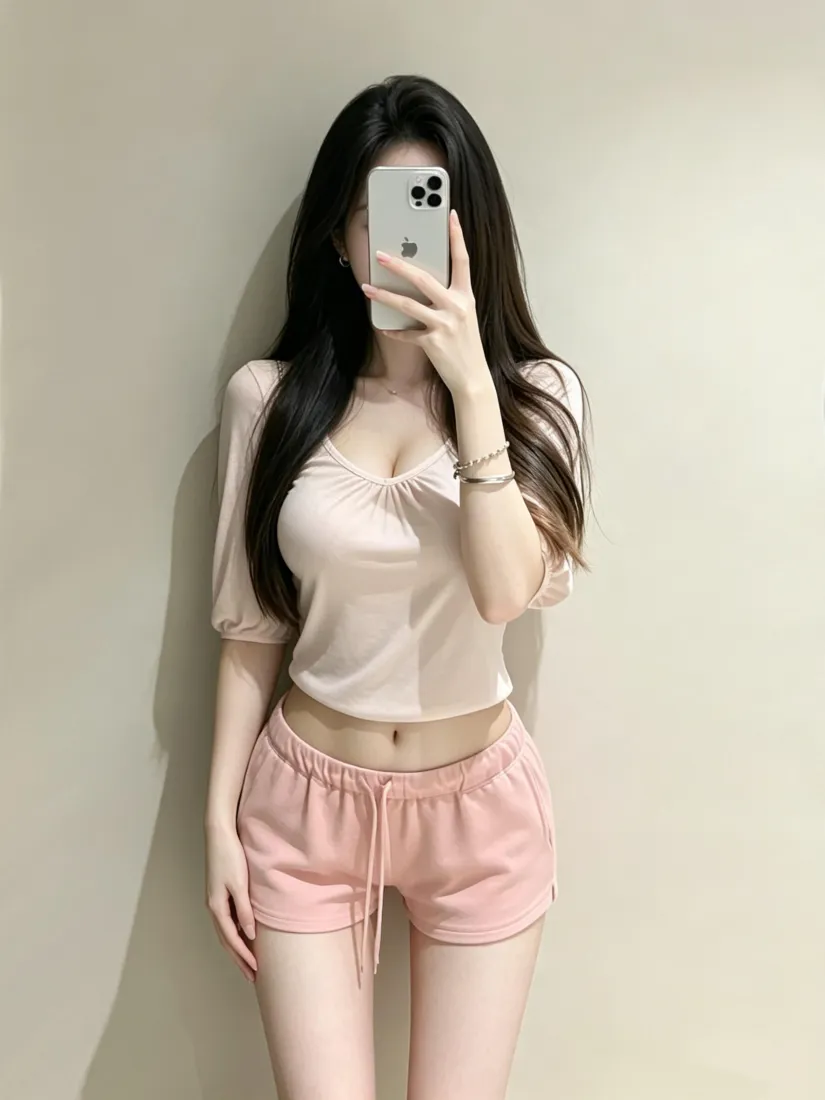 粉衣美女对镜自拍手机壁纸|居家穿搭背景图片 - 纯欲风少女好身材「哲风壁纸」 粉衣美女对镜自拍手机壁纸|居家穿搭背景图片 - 纯欲风少女好身材「哲风壁纸」