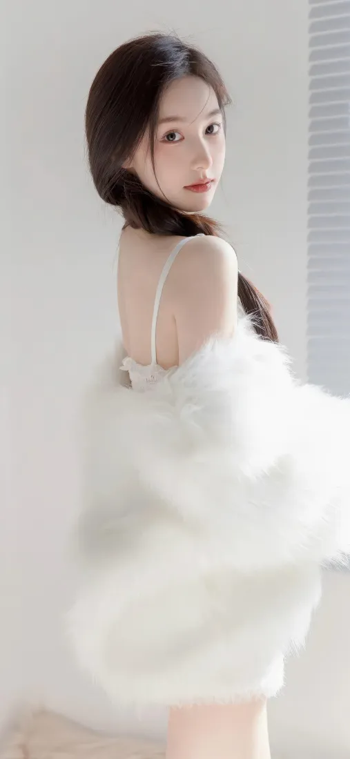 纯欲美女手机壁纸|白色毛绒背景图片 - 居家氛围感少女写真「哲风壁纸」 纯欲美女手机壁纸|白色毛绒背景图片 - 居家氛围感少女写真「哲风壁纸」