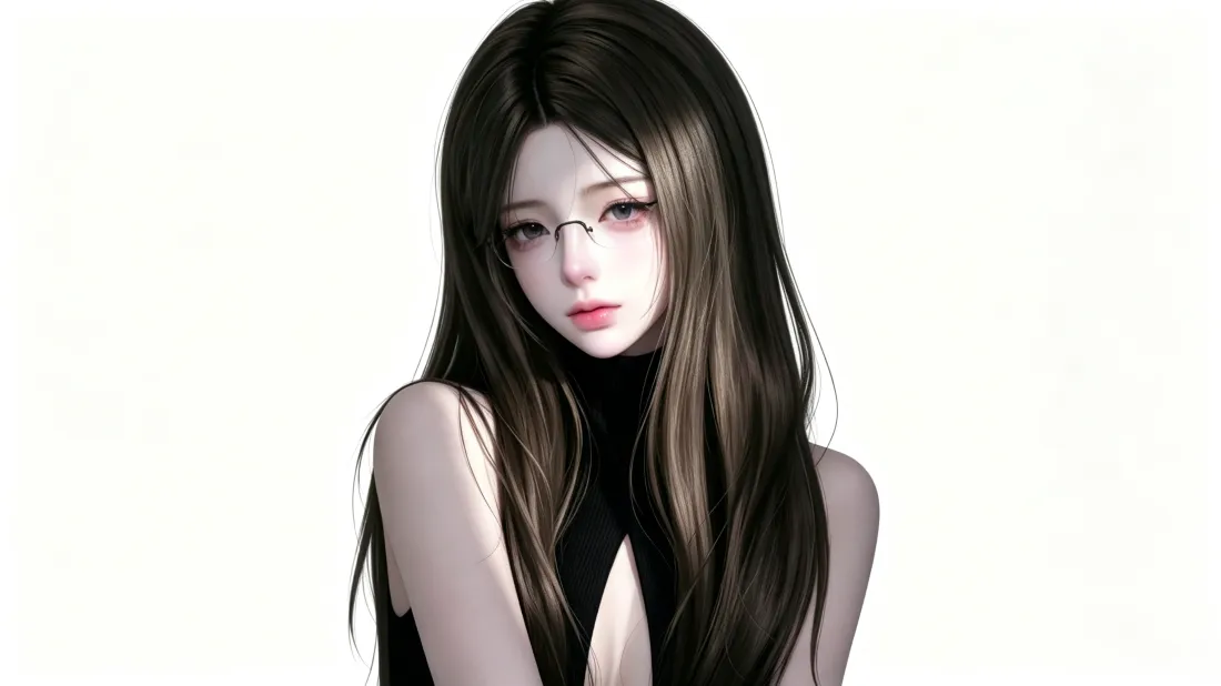 3k御姐女生壁纸|白色背景图片 - 黑长直戴眼镜冷艳二次元形象「哲风壁纸」 3k御姐女生壁纸|白色背景图片 - 黑长直戴眼镜冷艳二次元形象「哲风壁纸」