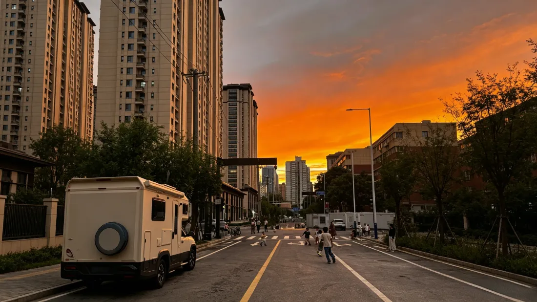 3k城市街道|晚霞背景图片 - 橘红天空高楼街景「哲风壁纸」 3k城市街道|晚霞背景图片 - 橘红天空高楼街景「哲风壁纸」