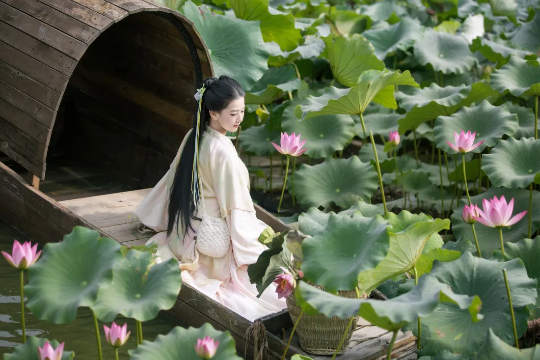 4k汉服少女壁纸|荷塘泛舟背景图片 - 乌篷木舟夏日赏荷「哲风壁纸」 4k汉服少女壁纸|荷塘泛舟背景图片 - 乌篷木舟夏日赏荷「哲风壁纸」