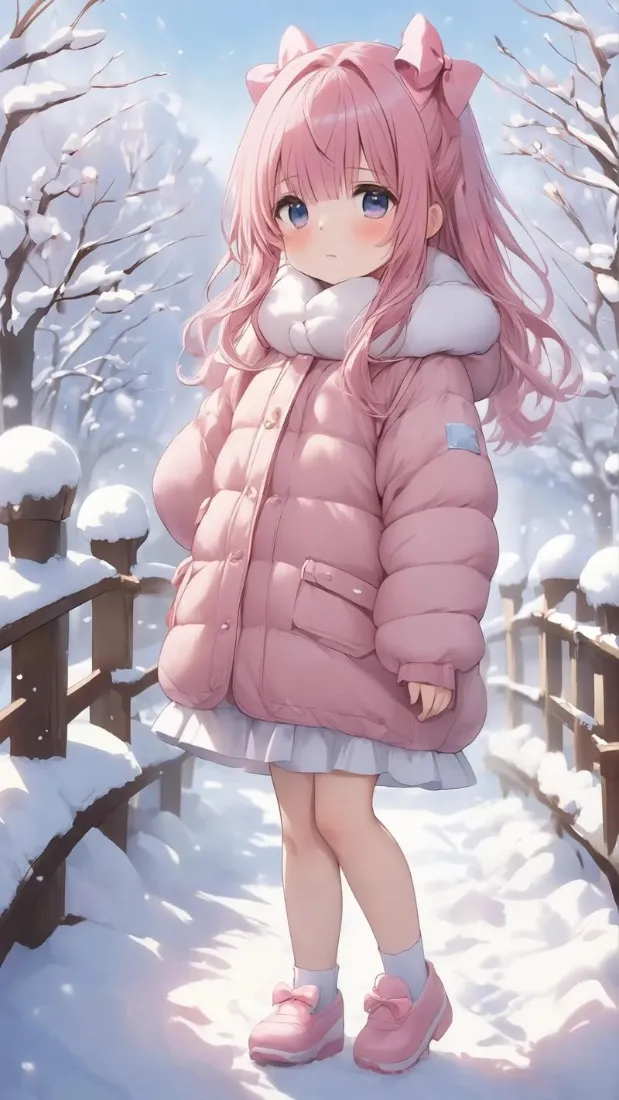 粉发少女手机壁纸|冬日雪景背景图片 - 粉色羽绒服萝莉「哲风壁纸」 粉发少女手机壁纸|冬日雪景背景图片 - 粉色羽绒服萝莉「哲风壁纸」