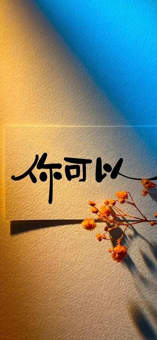 你可以手机壁纸｜励志文字背景图片 - 暖光干花氛围感「哲风壁纸」