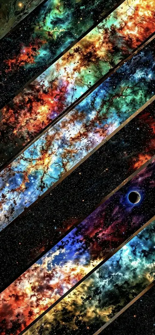 多彩星云｜斜纹宇宙背景图片 - 绚烂星空「哲风壁纸」