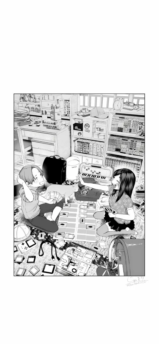 便利店少女手机壁纸｜黑白背景图片 - 日常购物插画「哲风壁纸」
