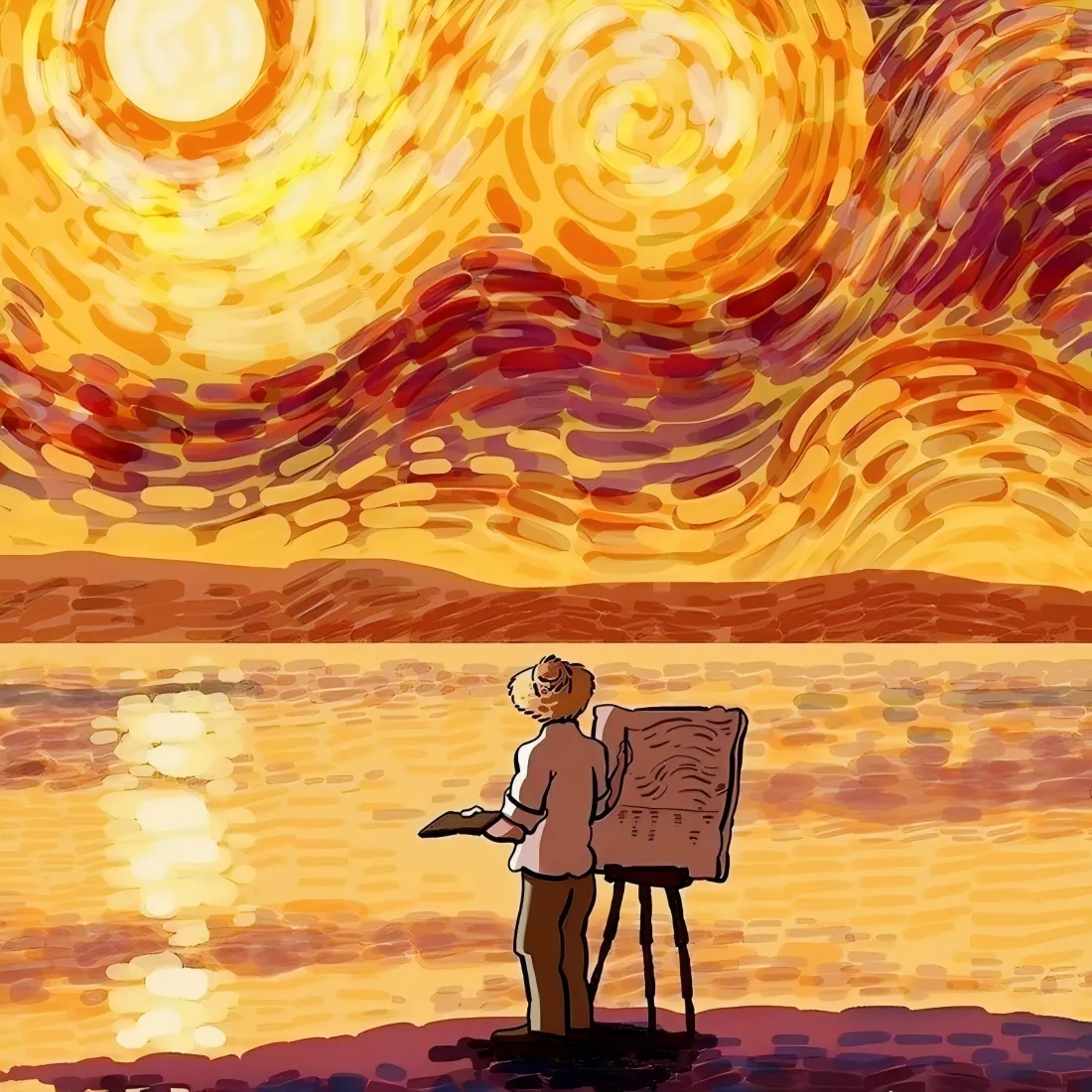 4k草帽壁纸 - 黄昏 - 夕阳 - 画家「哲风壁纸」