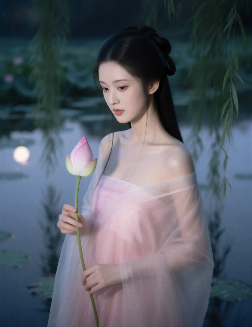 古风东方美女手机壁纸|荷塘月色背景图片 - 粉纱持荷温婉佳人「哲风壁纸」 古风东方美女手机壁纸|荷塘月色背景图片 - 粉纱持荷温婉佳人「哲风壁纸」