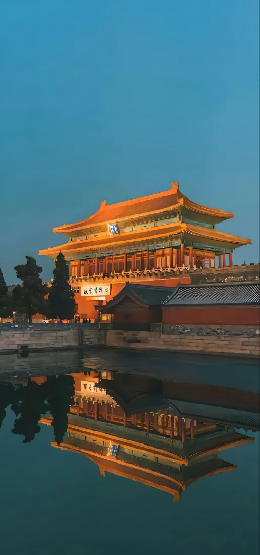 天安门夜景手机壁纸|蓝天水面背景图片 - 灯火倒影古建筑「哲风壁纸」 天安门夜景手机壁纸|蓝天水面背景图片 - 灯火倒影古建筑「哲风壁纸」