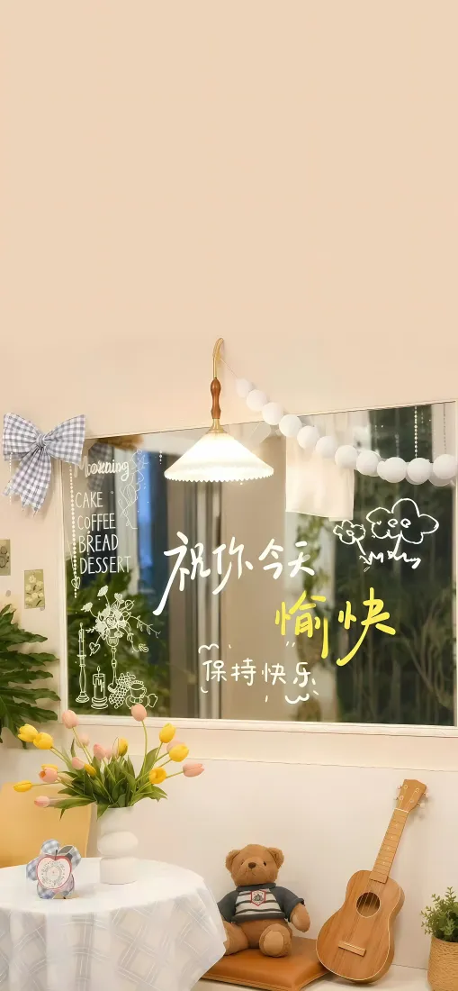 治愈咖啡馆｜温馨室内背景图片 - 简约暖调软装布置「哲风壁纸」
