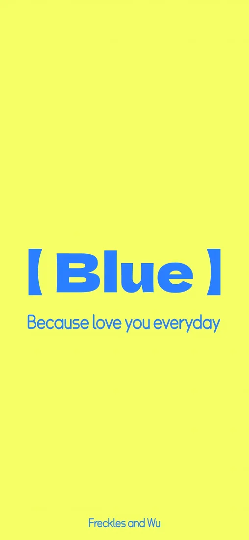 Blue浪漫英文手机壁纸｜黄色背景图片 - 情侣爱意短句「哲风壁纸」