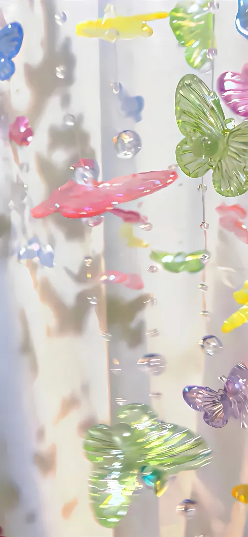 蝴蝶手机壁纸|梦幻珠帘背景图片 - 彩色闪片装饰「哲风壁纸」 蝴蝶手机壁纸|梦幻珠帘背景图片 - 彩色闪片装饰「哲风壁纸」