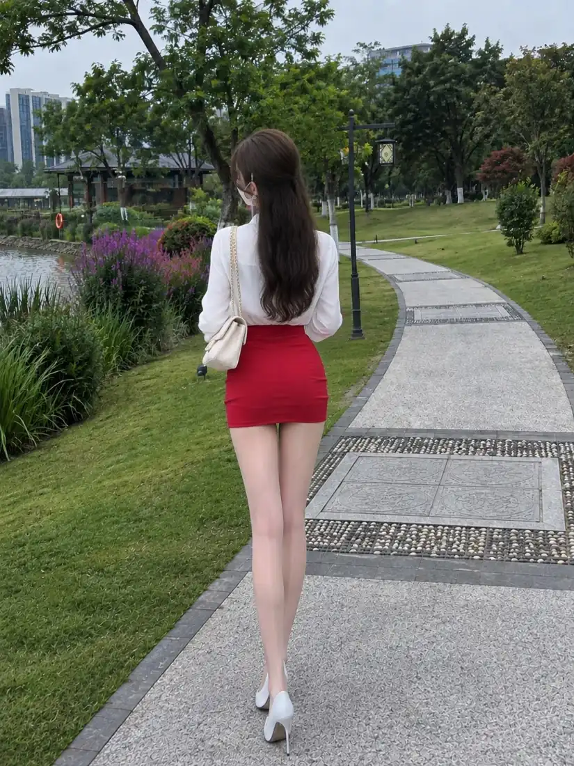 红衣短裙美女手机壁纸|公园步道背景图片 - 白衬衫高跟穿搭「哲风壁纸」 红衣短裙美女手机壁纸|公园步道背景图片 - 白衬衫高跟穿搭「哲风壁纸」