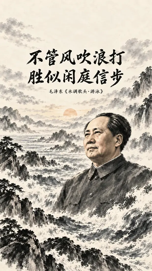 4k日出壁纸 - 松树 - 水墨 - 书法「哲风壁纸」