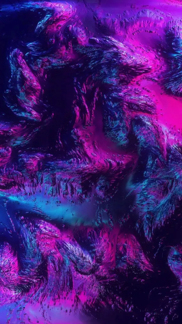 紫蓝粉渐变的流动毛绒质感抽象霓虹纹理，暗调炫彩迷幻