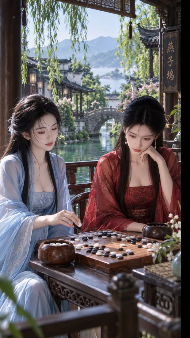 4k汉服壁纸 - 武侠 - 棋盘 - 古风「哲风壁纸」