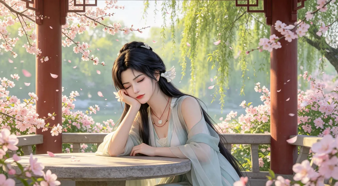 3k宋玉壁纸|凡人修仙传背景图片 - 古风凉亭桃花休憩少女「哲风壁纸」 3k宋玉壁纸|凡人修仙传背景图片 - 古风凉亭桃花休憩少女「哲风壁纸」