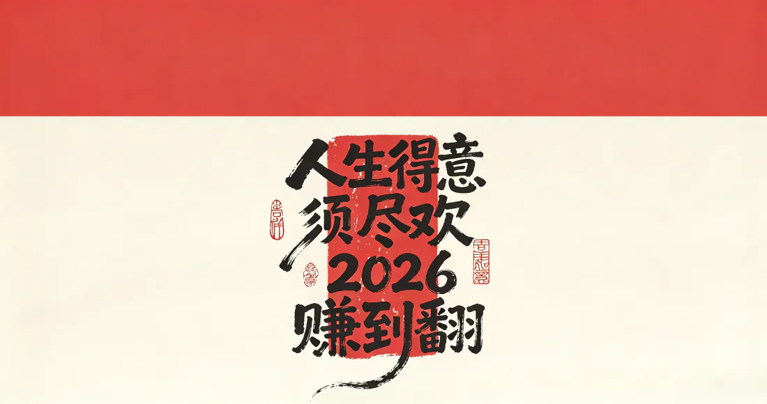 3k人生得意须尽欢壁纸｜2026书法背景图片 - 新年吉祥祝福「哲风壁纸」