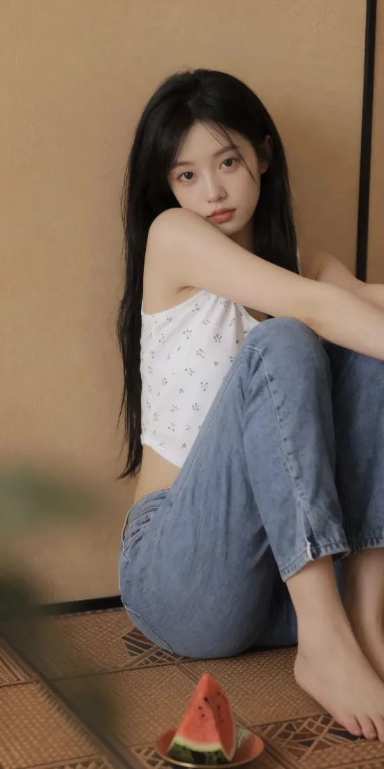 长发居家美女手机壁纸|西瓜少女背景图片 - 纯欲休闲写真「哲风壁纸」 长发居家美女手机壁纸|西瓜少女背景图片 - 纯欲休闲写真「哲风壁纸」