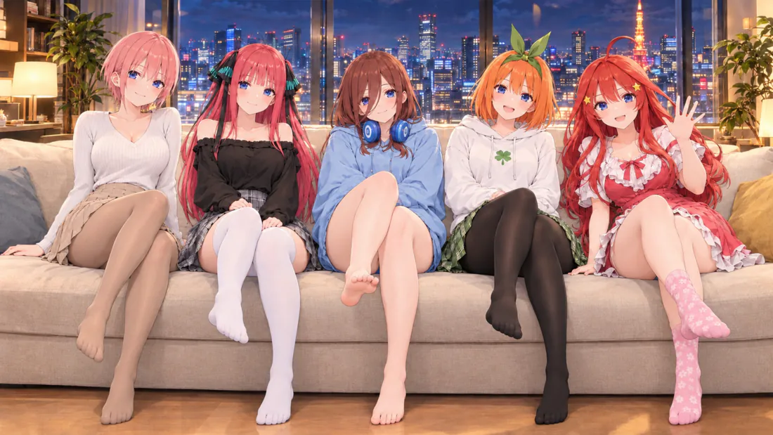 5k五等分的花嫁中野五姐妹壁纸|夜景沙发休闲二次元背景图片「哲风壁纸」 5k五等分的花嫁中野五姐妹壁纸|夜景沙发休闲二次元背景图片「哲风壁纸」