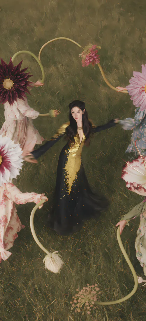 宋雨琦手机壁纸|暗黑花仙油画背景图片 - 黑金礼服梦幻写真「哲风壁纸」 宋雨琦手机壁纸|暗黑花仙油画背景图片 - 黑金礼服梦幻写真「哲风壁纸」