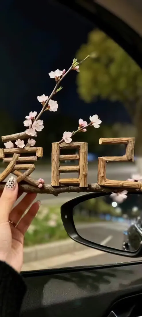 爱自己树枝文字｜车内夜景背景图片 - 春日治愈「哲风壁纸」