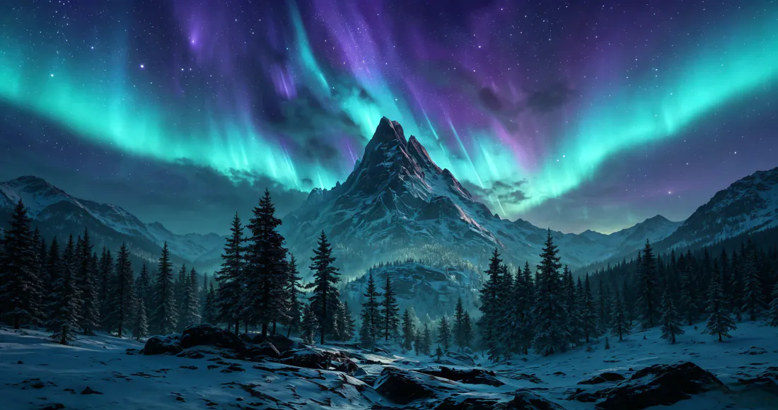 3k极光雪山森林壁纸|夜空背景图片 - 梦幻自然风景「哲风壁纸」 3k极光雪山森林壁纸|夜空背景图片 - 梦幻自然风景「哲风壁纸」