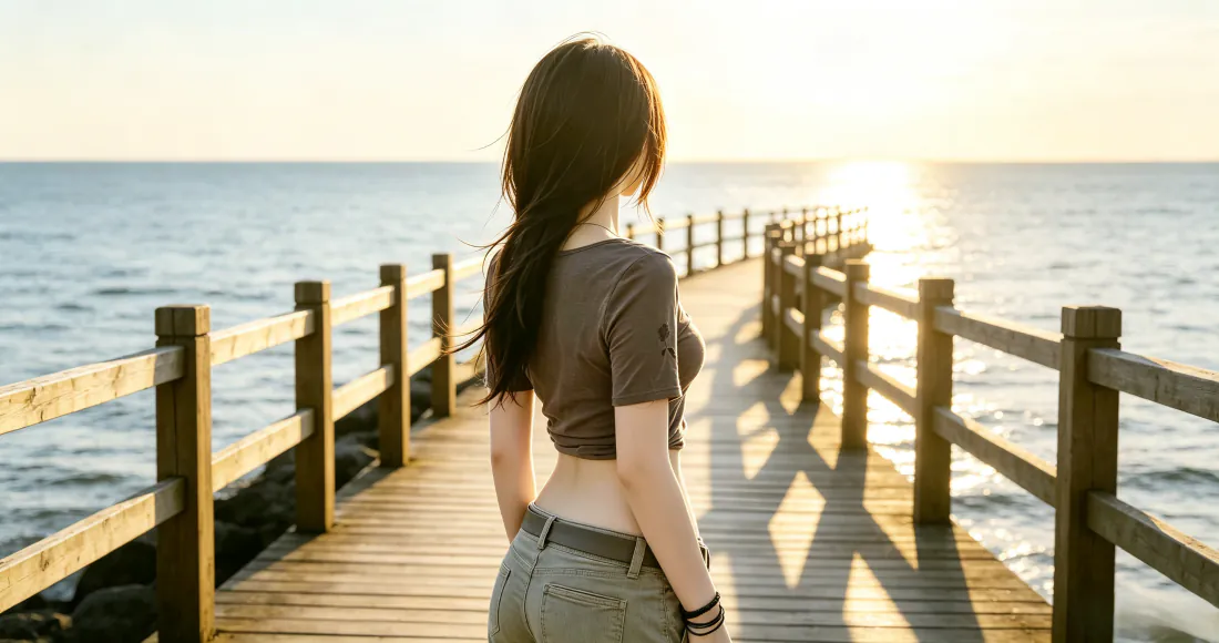 3k海边露腰女生背影壁纸|海上栈道背景图片 - 落日暖光「哲风壁纸」 3k海边露腰女生背影壁纸|海上栈道背景图片 - 落日暖光「哲风壁纸」