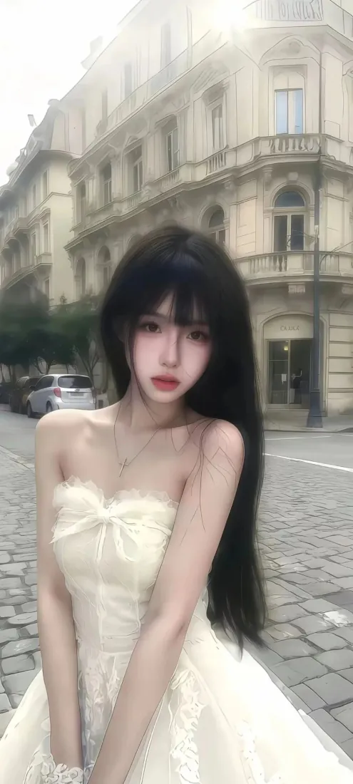 白纱美女手机壁纸|欧式街景背景图片 - 黑长直抹胸婚纱「哲风壁纸」 白纱美女手机壁纸|欧式街景背景图片 - 黑长直抹胸婚纱「哲风壁纸」