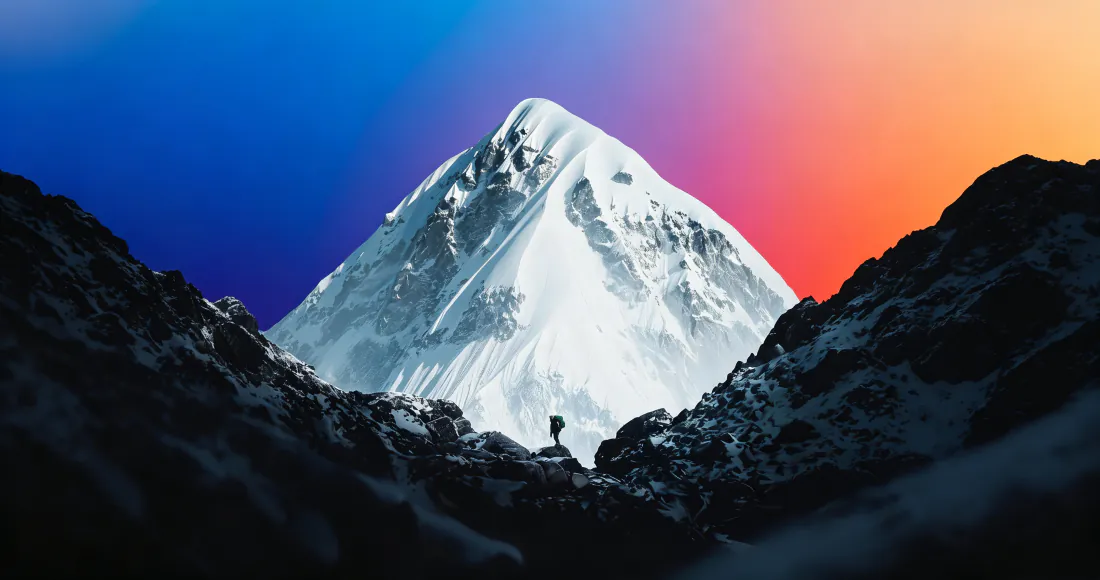 3k雪山壁纸|渐变天空背景图片 - 登山者剪影山景「哲风壁纸」 3k雪山壁纸|渐变天空背景图片 - 登山者剪影山景「哲风壁纸」