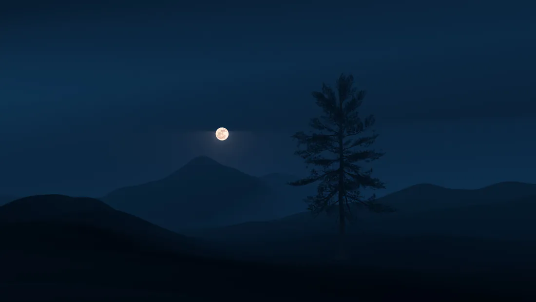 4k月夜山景壁纸|深蓝夜空背景图片 - 满月松树剪影「哲风壁纸」 4k月夜山景壁纸|深蓝夜空背景图片 - 满月松树剪影「哲风壁纸」