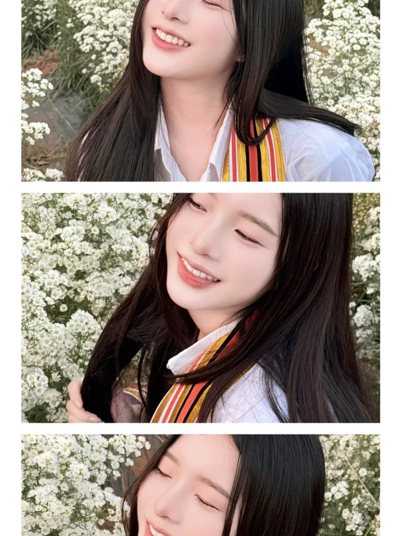 长发美女手机壁纸|白色花簇背景图片 - 闭眼微笑清新少女写真「哲风壁纸」 长发美女手机壁纸|白色花簇背景图片 - 闭眼微笑清新少女写真「哲风壁纸」