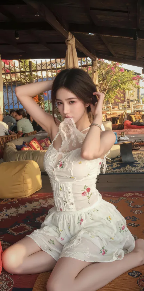 白色碎花裙美女手机壁纸|暖调写真背景图片 - 跪姿纯欲少女「哲风壁纸」 白色碎花裙美女手机壁纸|暖调写真背景图片 - 跪姿纯欲少女「哲风壁纸」