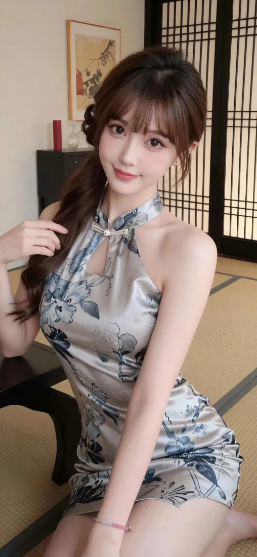 旗袍美女手机壁纸|国风背景图片 - 青花瓷挂脖短裙室内人像「哲风壁纸」 旗袍美女手机壁纸|国风背景图片 - 青花瓷挂脖短裙室内人像「哲风壁纸」