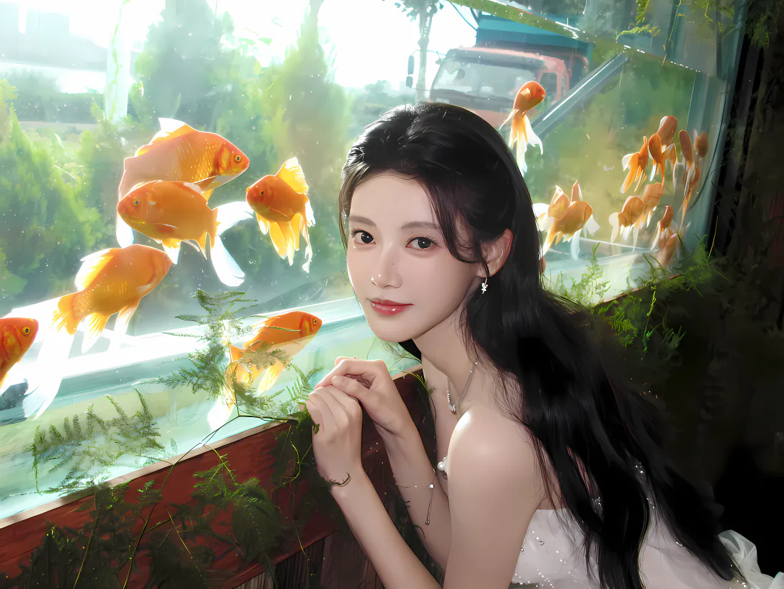 4k孙珍妮壁纸|金鱼缸背景图片 - 白衣长发氛围感写真「哲风壁纸」 4k孙珍妮壁纸|金鱼缸背景图片 - 白衣长发氛围感写真「哲风壁纸」