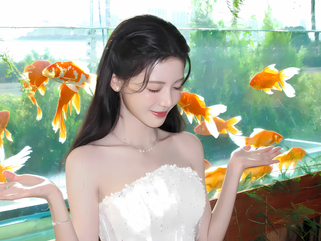 4k孙珍妮壁纸|白色抹胸裙金鱼写真背景图片 - 清新梦幻氛围感「哲风壁纸」 4k孙珍妮壁纸|白色抹胸裙金鱼写真背景图片 - 清新梦幻氛围感「哲风壁纸」