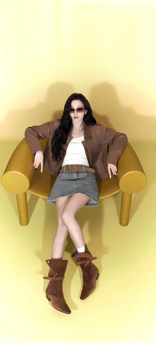 宋雨琦手机壁纸|美式复古辣妹风背景图片 - 棕外套牛仔短裙墨镜沙发「哲风壁纸」 宋雨琦手机壁纸|美式复古辣妹风背景图片 - 棕外套牛仔短裙墨镜沙发「哲风壁纸」