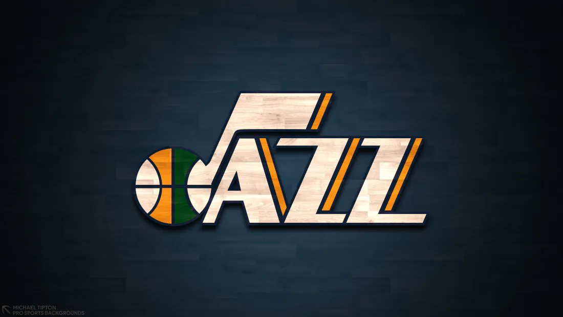 4k犹他爵士队logo壁纸｜篮球音符背景图片 - NBA队徽「哲风壁纸」