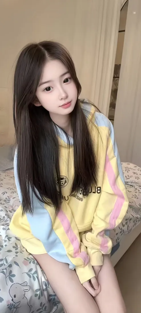 清纯长发美女手机壁纸|卧室居家背景图片 - 拼色卫衣温柔少女「哲风壁纸」 清纯长发美女手机壁纸|卧室居家背景图片 - 拼色卫衣温柔少女「哲风壁纸」