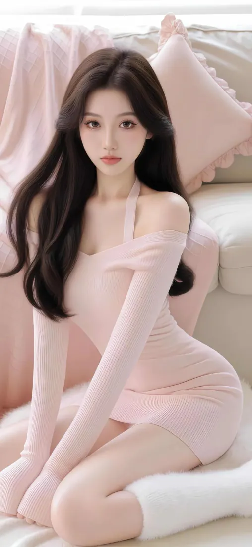 粉裙长发美女手机壁纸|居家沙发背景图片 - 纯欲风少女写真「哲风壁纸」 粉裙长发美女手机壁纸|居家沙发背景图片 - 纯欲风少女写真「哲风壁纸」
