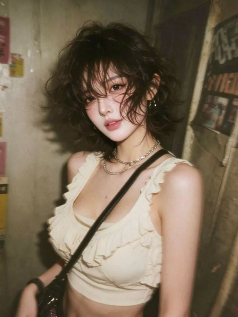 卷发辣妹手机壁纸|复古街拍背景图片 - 吊带氛围感写真「哲风壁纸」 卷发辣妹手机壁纸|复古街拍背景图片 - 吊带氛围感写真「哲风壁纸」